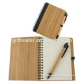 A5 ECO Bamboo Cover Recycled Spiral Notebook with Bamboo Pen